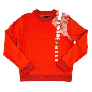 Under Armour Women's ColdGear Pullover Sweatshirt Medium Orange Crewneck Logo